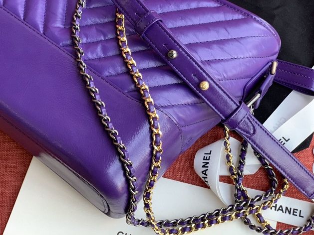 2020 CC original calfskin gabrielle hobo bag A93824-2 purple