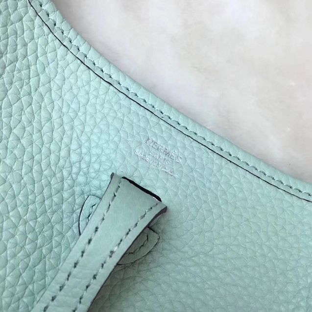 Hermes original togo leather mini evelyne tpm 17 shoulder bag E17 lake blue