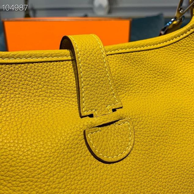 Hermes original togo leather evelyne pm shoulder bag E29 yellow