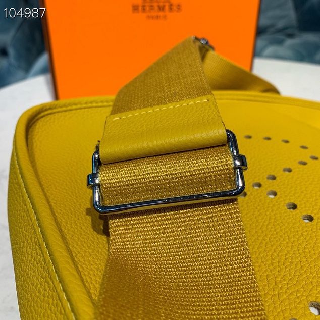 Hermes original togo leather evelyne pm shoulder bag E29 yellow