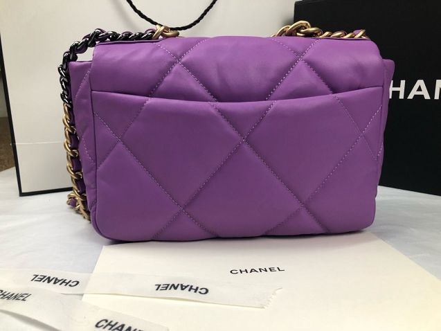 2020 CC original lambskin 19 flap bag AS1160 purple