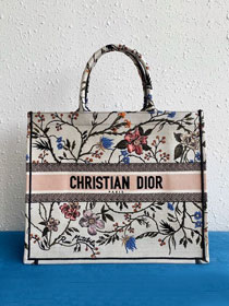 2020 Dior original canvas book tote oblique bag M1286 white&pink