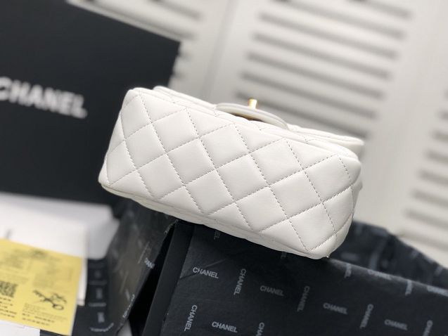 2020 CC original lambskin small flap bag AS1786 white