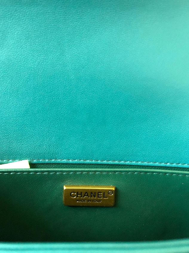CC original python leather medium boy handbag A94804 turquoise