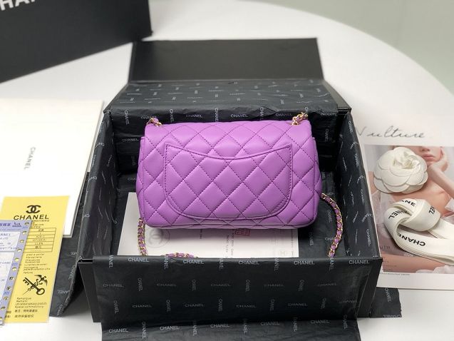 2020 CC original lambskin flap bag AS1787 purple