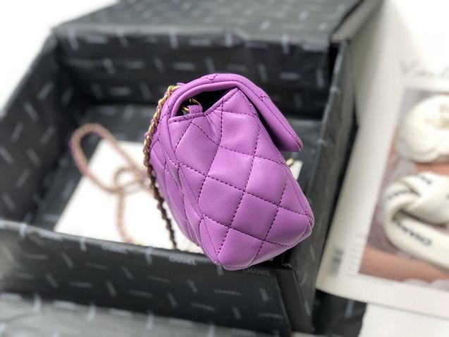 2020 CC original lambskin flap bag AS1787 purple