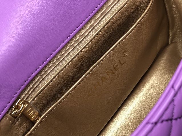 2020 CC original lambskin small flap bag AS1786 purple