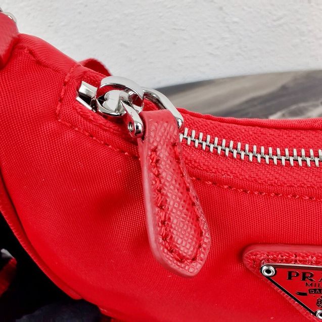 Prada original nylon mini hobo bag 1TT122 red