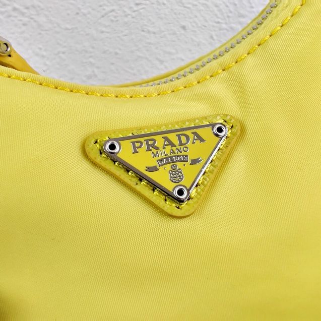 Prada original nylon mini hobo bag 1TT122 yellow