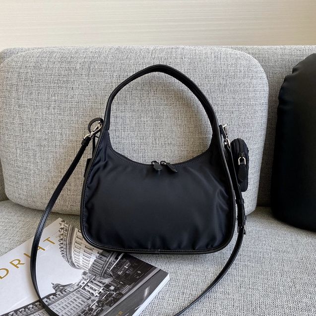 Prada original nylon re-edition 2000 large hobo bag 1BC115 black