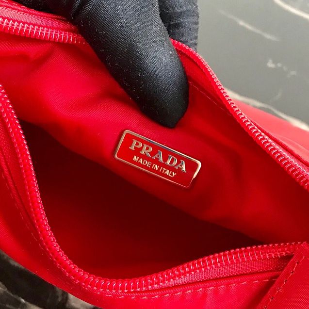 Prada original nylon mini hobo bag MV519 red