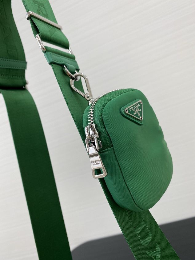 Prada original nylon shoulder bag 1BH204 green