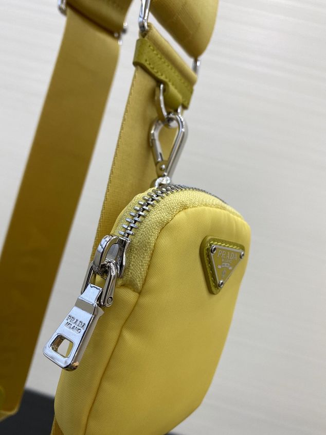 Prada original nylon shoulder bag 1BH204 yellow