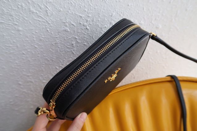Prada original saffiano leather shoulder bag 1BA036 black