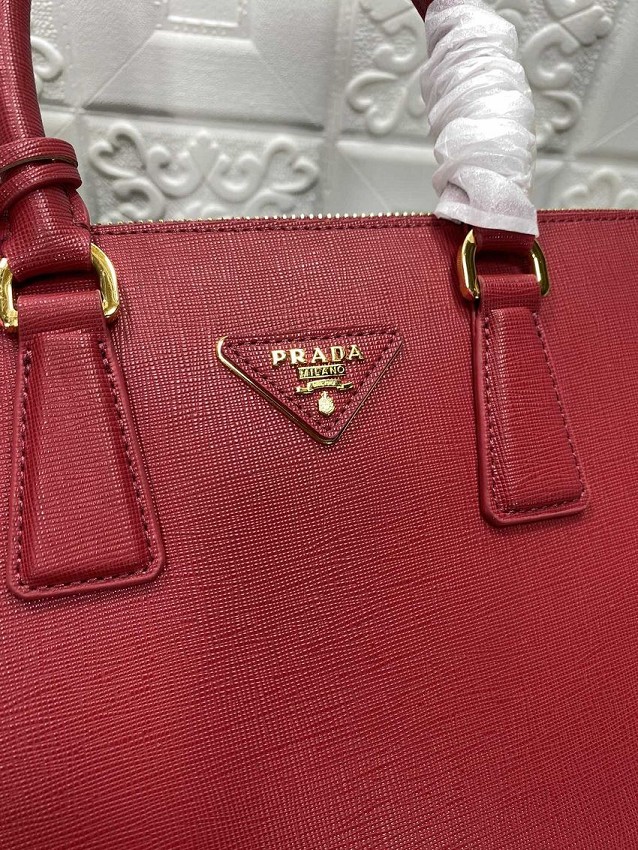 Prada saffiano leather tote bag 1BA274 red