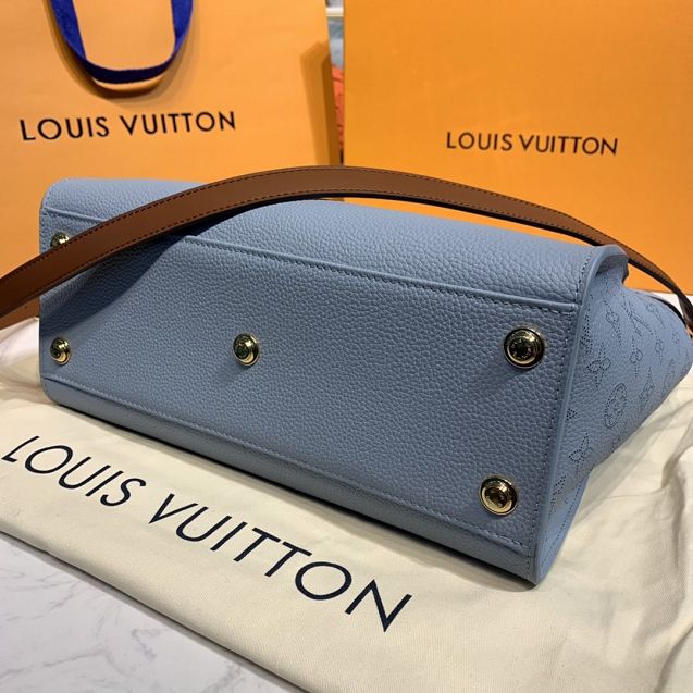 louis vuitton original calfskin on my side tote bag M56078 light blue