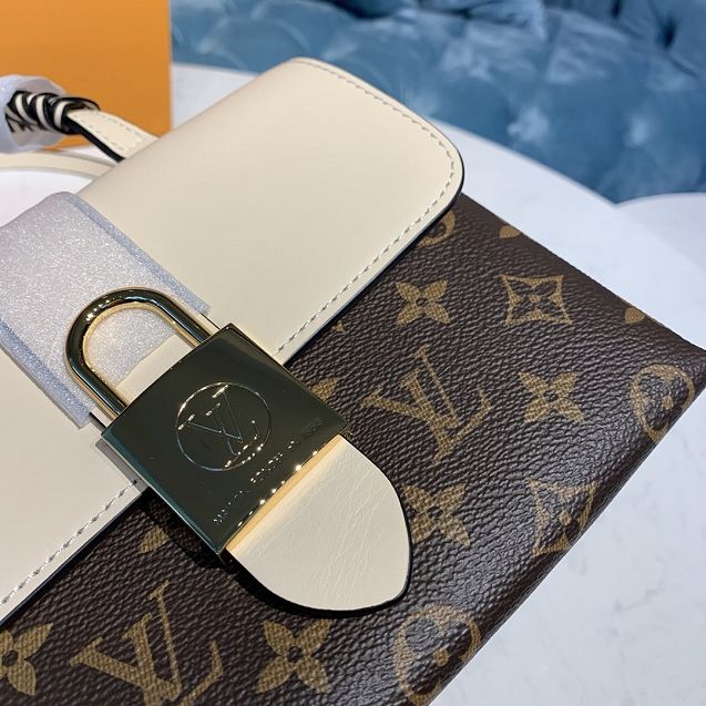 louis vuitton original calfskin&monogram locky bb M45155 white