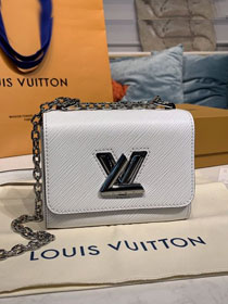Louis vuitton original epi leather twist mini handbag M56118 white