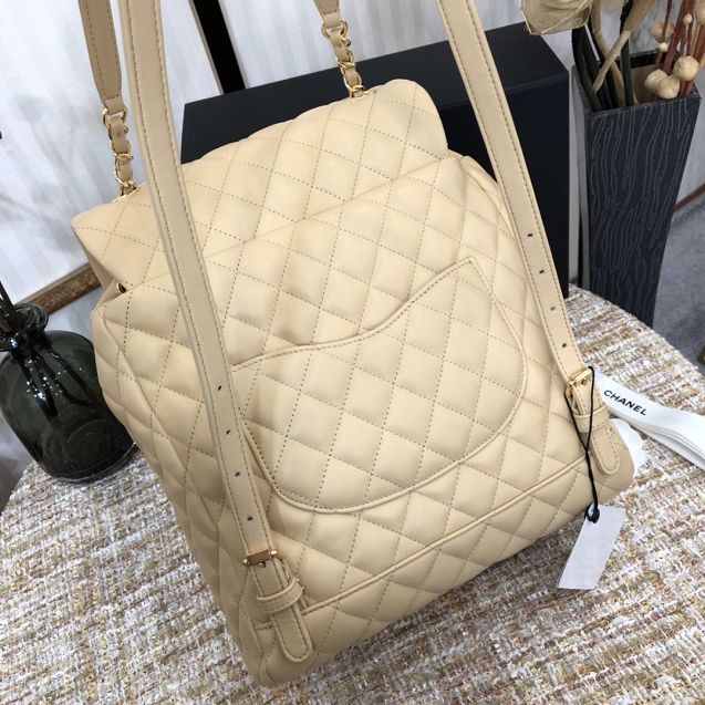 CC original lambskin large backpack A91122 apricot