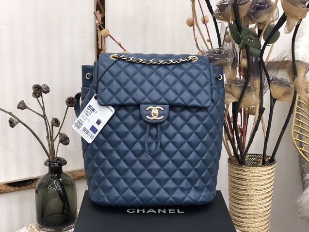 CC original lambskin large backpack A91122 navy blue