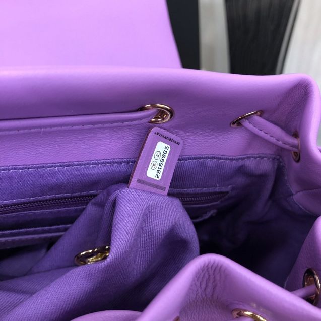 CC original lambskin large backpack A91122 purple