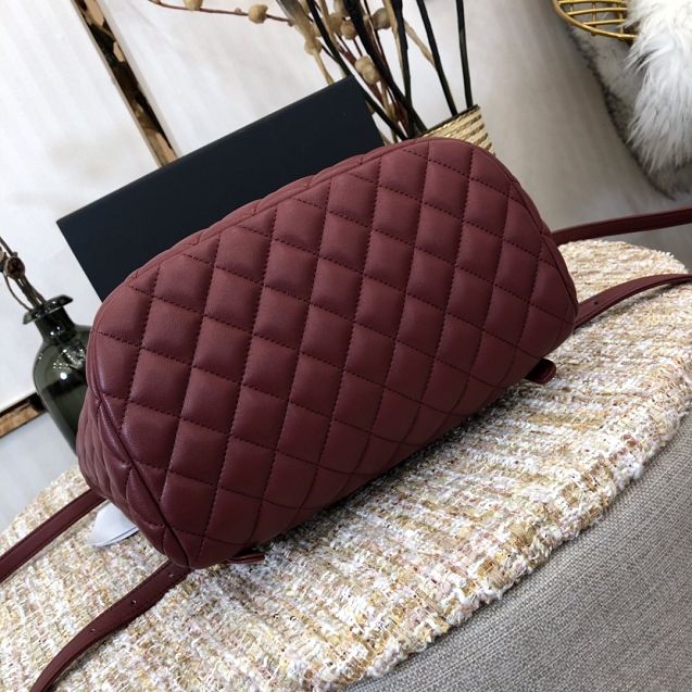 CC original lambskin large backpack A91122 wine red