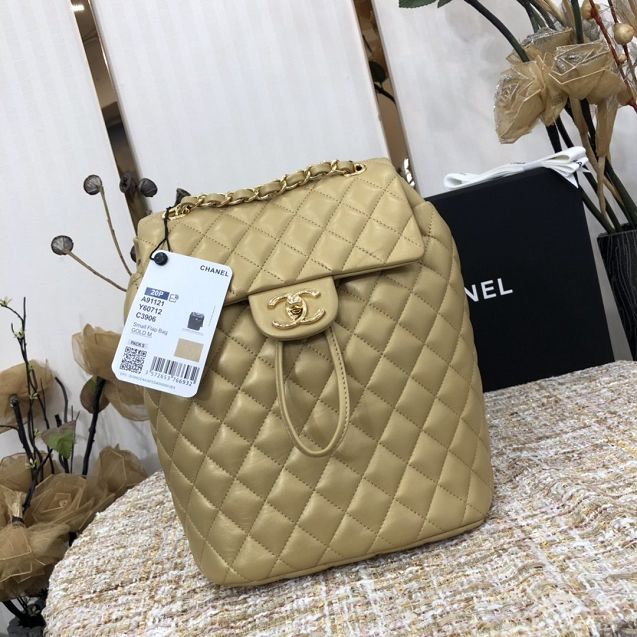 CC original lambskin medium backpack A91121 gold