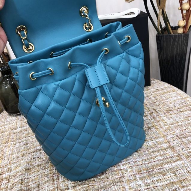 CC original lambskin medium backpack A91121 turquoise