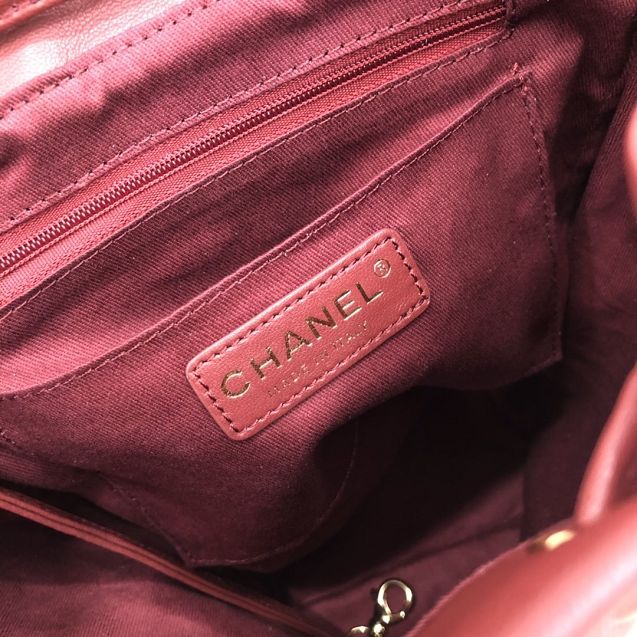 CC original lambskin medium backpack A91121 wine red