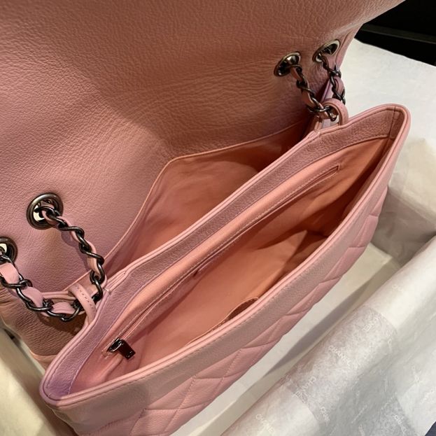 CC original calfskin jumbo flap bag A92180 pink