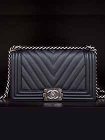 CC original customized grained calfskin boy handbag A67086-2 black