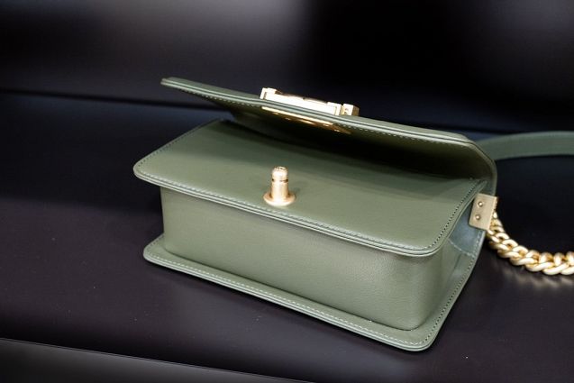 CC original customized lambskin small boy handbag A67085-2 blackish green
