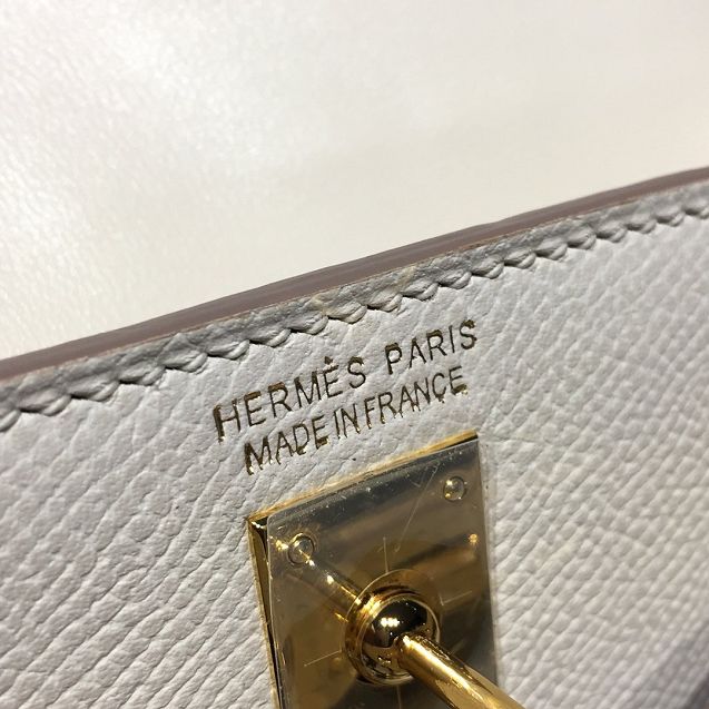 Hermes handmade original epsom leather mini kelly 19 bag H0190 white