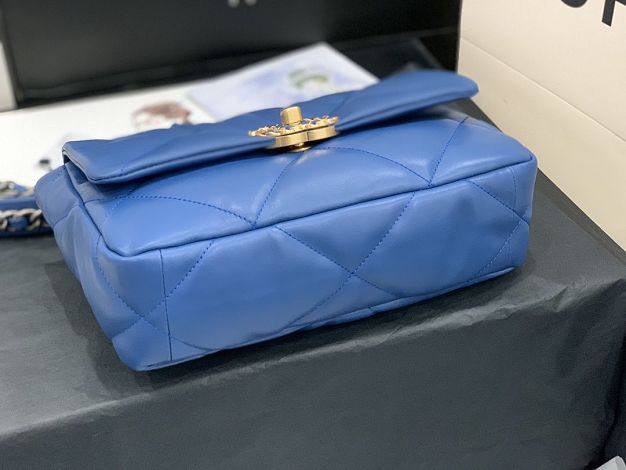 2020 CC original lambskin 19 flap bag AS1160 royal blue