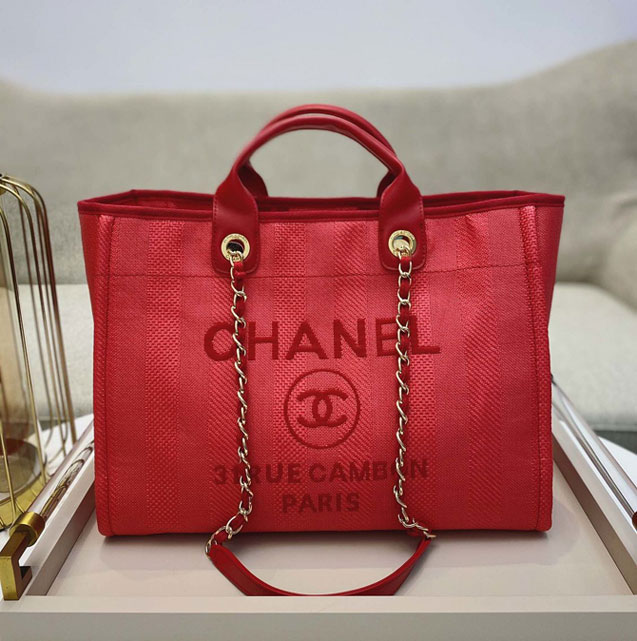 2020 CC original mixed fibers large shopping bag A66941 red