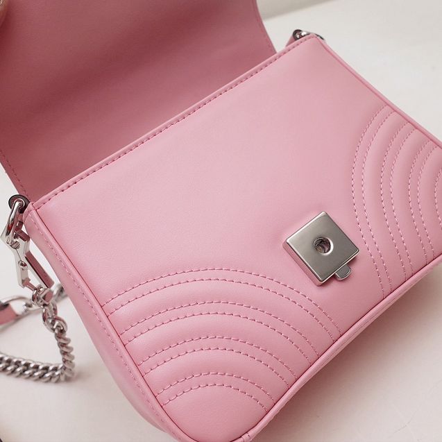 GG marmont original calfskin mini top handle bag 547260 pink