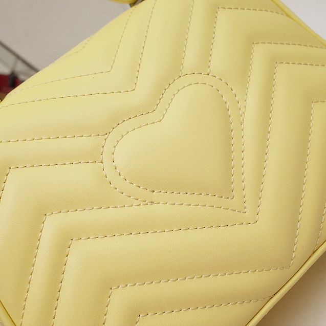GG marmont original calfskin mini top handle bag 547260 yellow