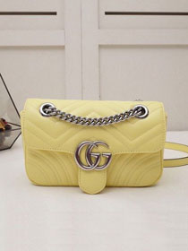 GG original calfskin marmont mini bag 446744 yellow