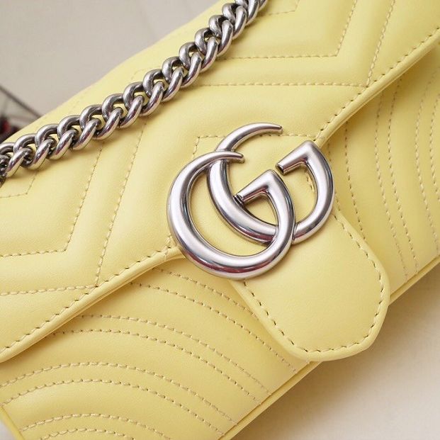 GG original calfskin marmont mini bag 446744 yellow