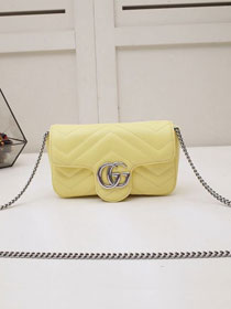GG original calfskin marmont super mini bag 476433 yellow