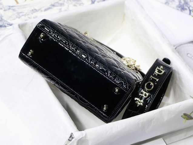 Dior original patent calfskin small my ABCdior bag M0538 black