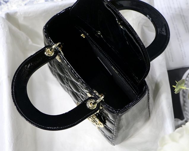 Dior original patent calfskin small my ABCdior bag M0538 black