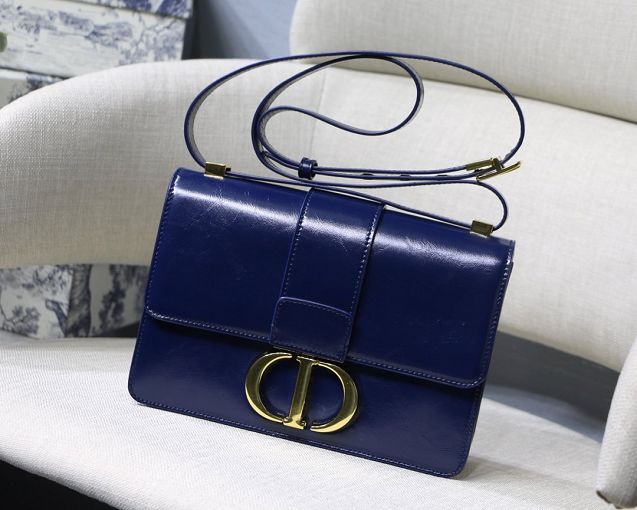 Dior original smooth calfskin 30 montaigne flap bag M9203 blue