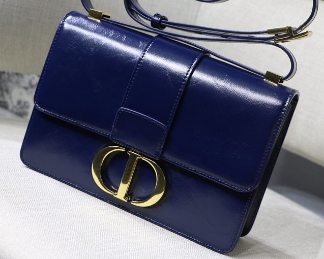 Dior original smooth calfskin 30 montaigne flap bag M9203 blue