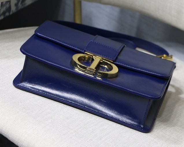 Dior original smooth calfskin 30 montaigne flap bag M9203 blue