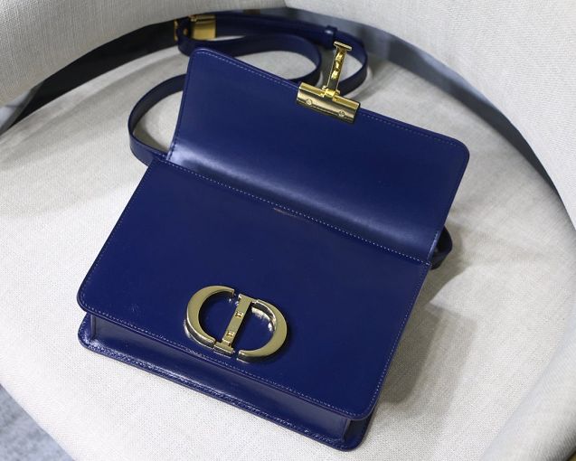 Dior original smooth calfskin 30 montaigne flap bag M9203 blue