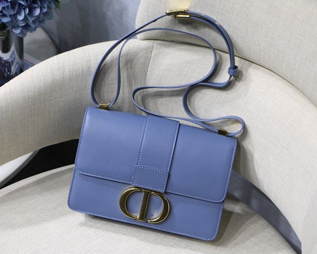 Dior original smooth calfskin 30 montaigne flap bag M9203 blue