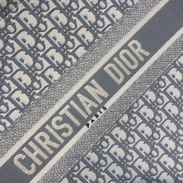 Dior original canvas book tote oblique bag M1286 light grey