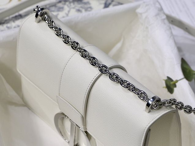 Dior original grained calfskin 30 montaigne chain bag M9208 white