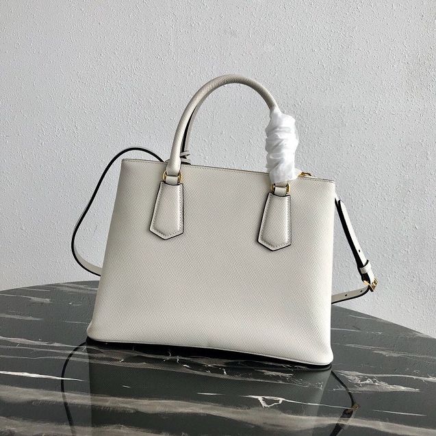 Prada original galleria saffiano leather medium tote bag 1BA232 white